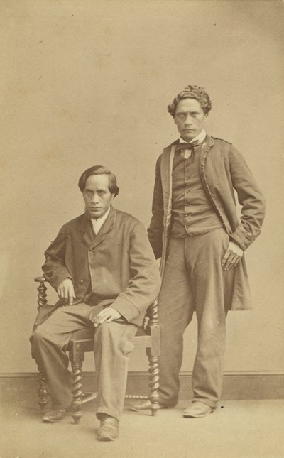 Raihana Tukarawa and Paratene te Manu, c.1863 by John Beattie